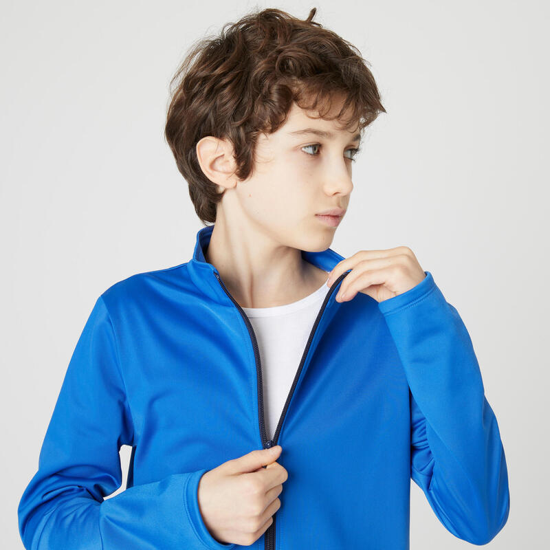 Survêtement enfant synthétique respirant - Gym'y bleu, pantalon marine