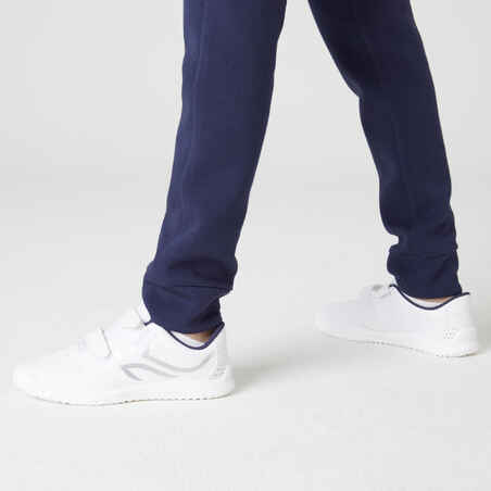 Παιδικό unisex διαπνέον βαμβακερό παντελόνι για τρέξιμο 900 - Μπλε μαρέν