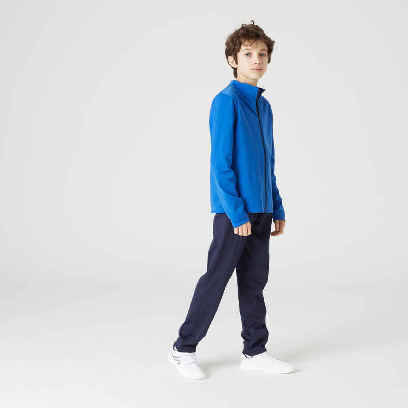 Kids' Synthetic Breathable Tracksuit Gym'Y - Blue/Navy Bottoms