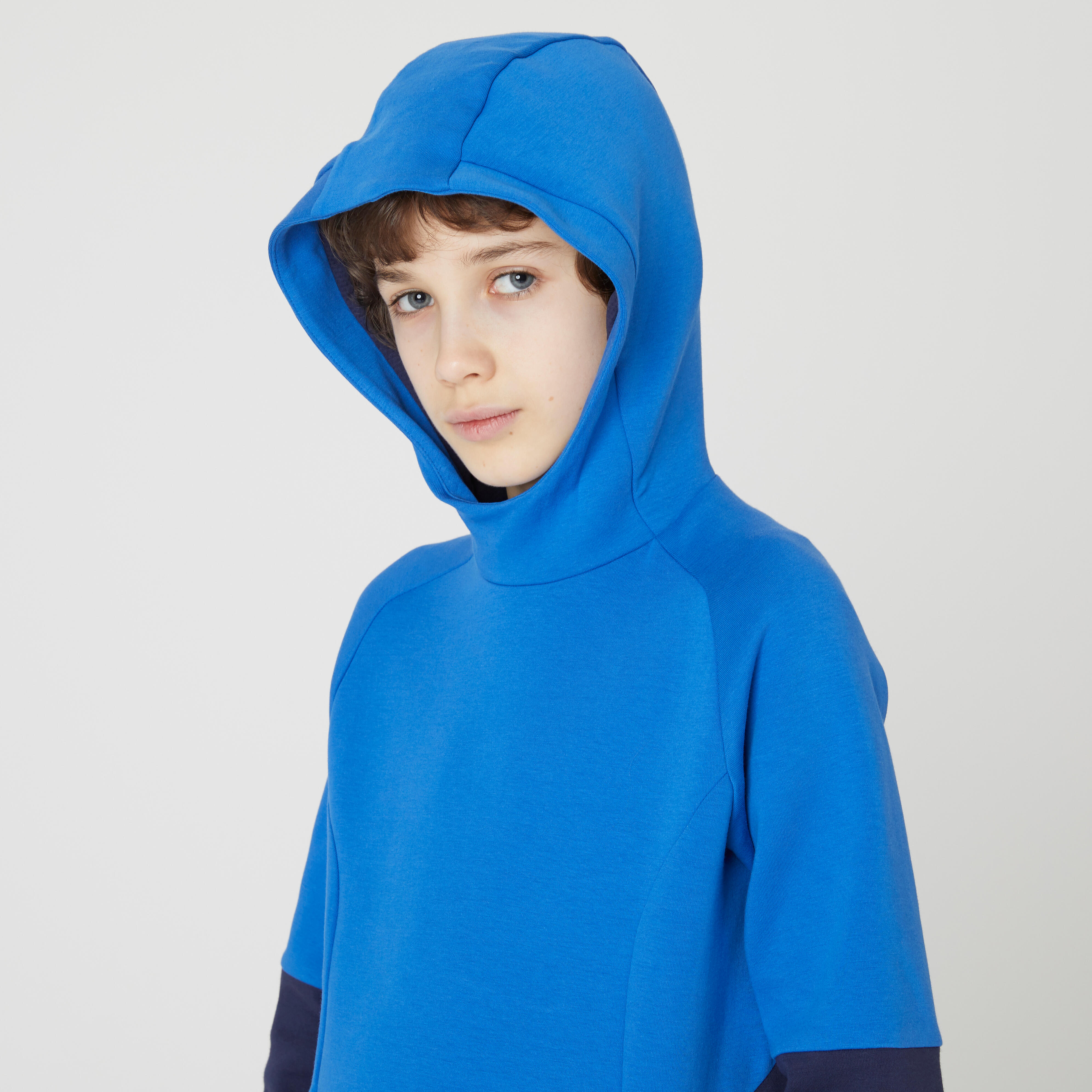 Kids' Cotton Breathable Hoodie 500 Blue Navy Decathlon