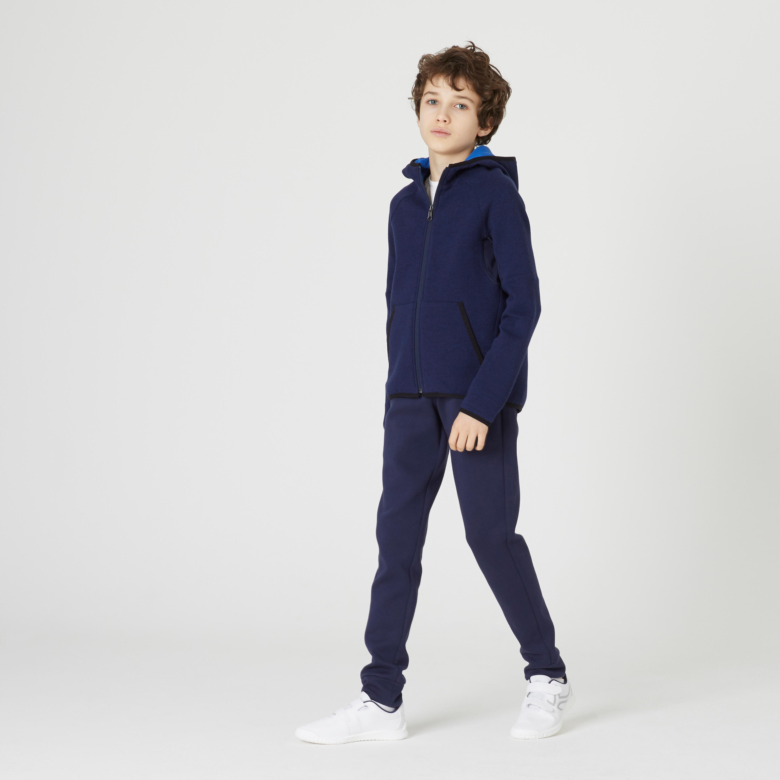 Pantalon de course en coton enfant – 900 bleu marine - DOMYOS