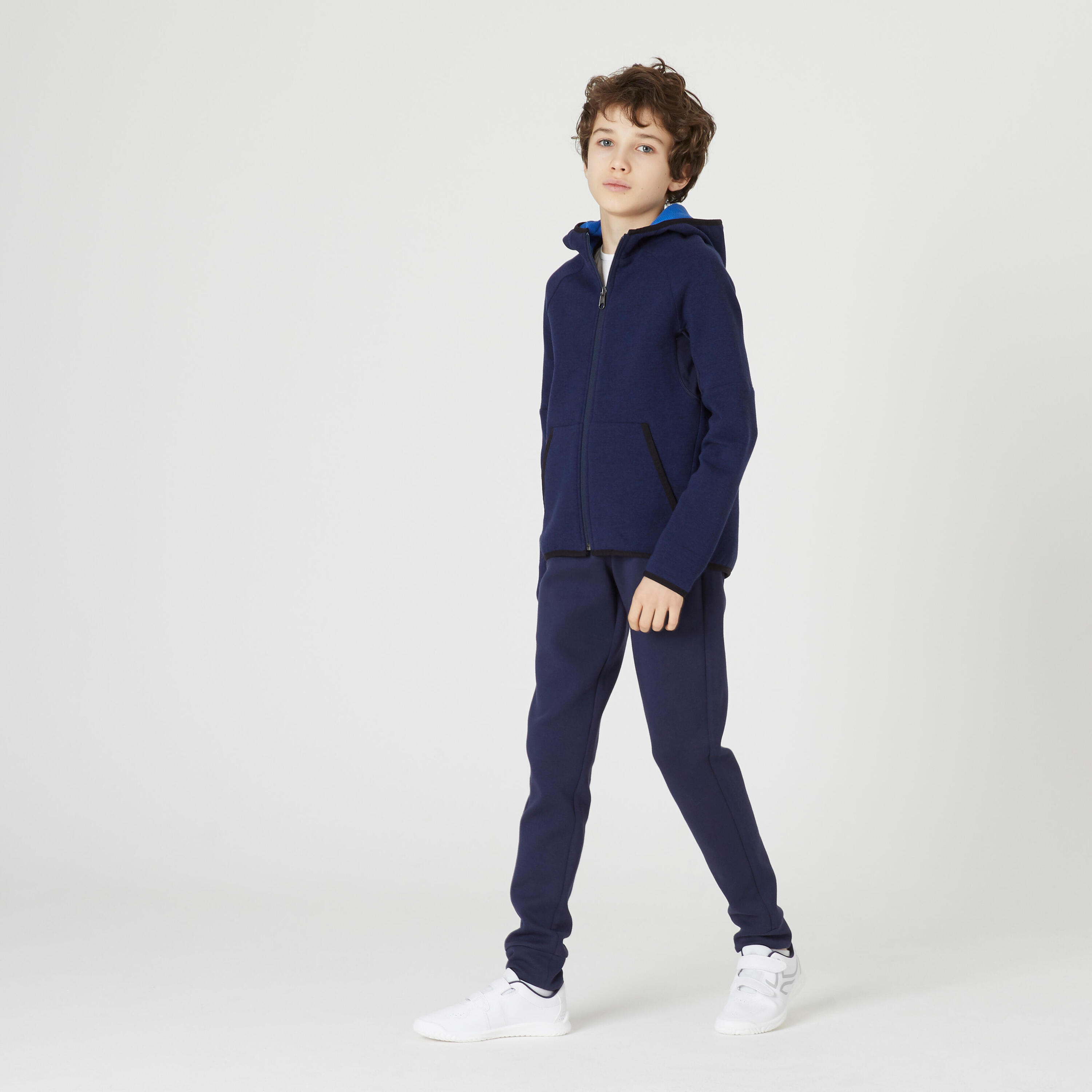 Kids' Breathable Cotton Unisex Jogging Bottoms 900 - Navy 7/8