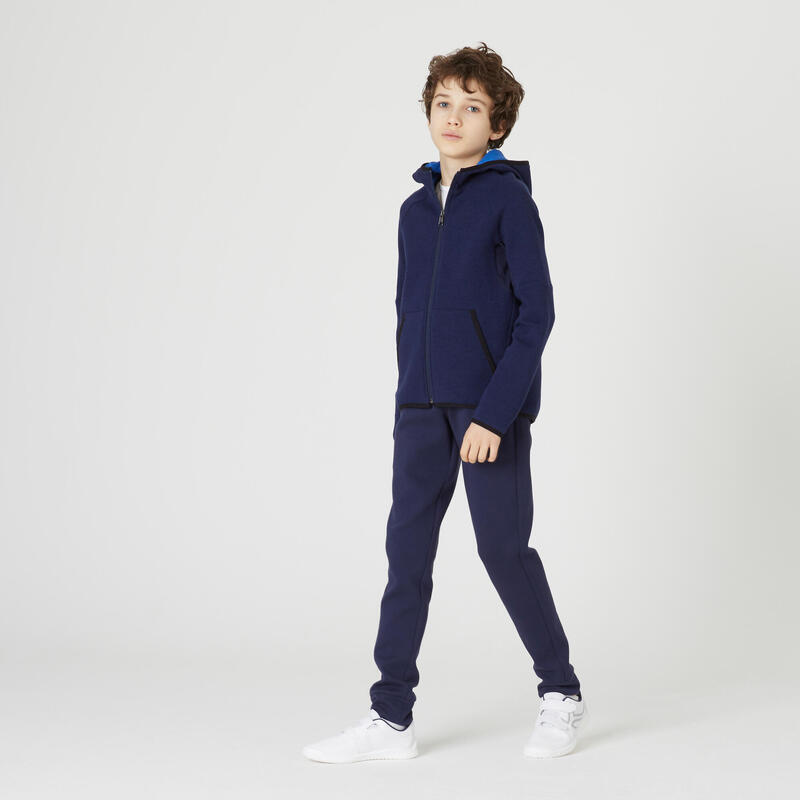 Joggingbroek voor kinderen 900 ademend katoen uniseks marineblauw