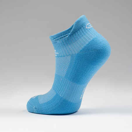 Chaussettes enfant d'athlétisme lot de 2 AT 500 invisible blanches et bleues