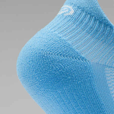 Chaussettes enfant d'athlétisme lot de 2 AT 500 invisible blanches et bleues