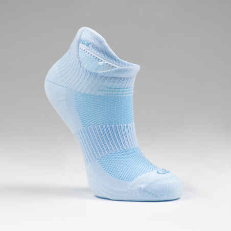 Chaussettes enfant d'athlétisme lot de 2 AT 500 invisible blanches et bleues