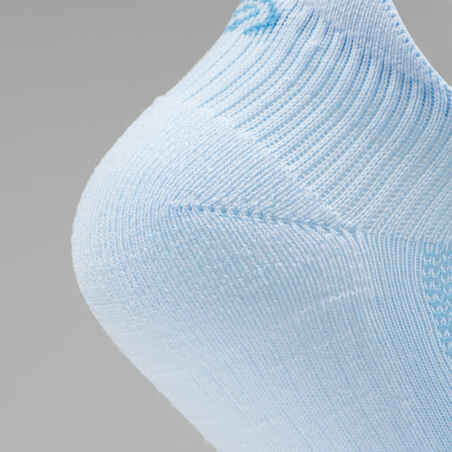 Chaussettes enfant d'athlétisme lot de 2 AT 500 invisible blanches et bleues