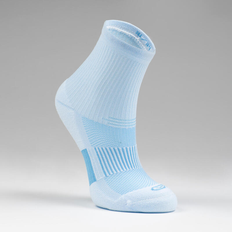 2入組兒童款田徑襪AT 300 Comfort - 藍色條紋和素面
