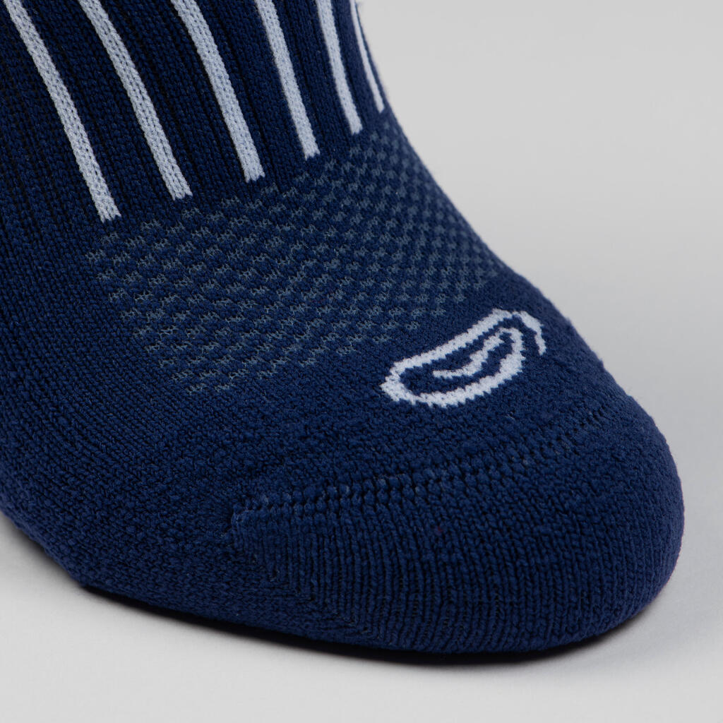 Kids' Socks AT 500 Mid 2-Pack - plain navy blue