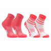 Kids' Athletics Socks AT 300 Comfort 2-Pack - striped and plain pink