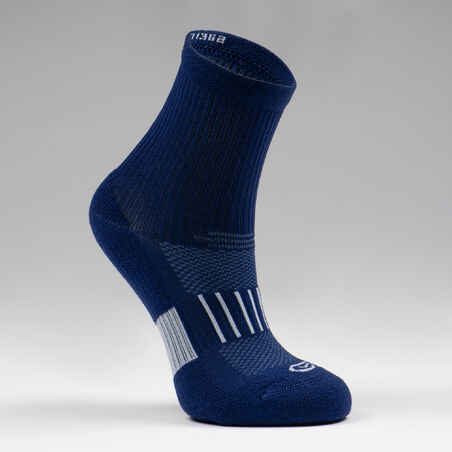 Kids' Socks AT 500 Mid 2-Pack - plain navy blue