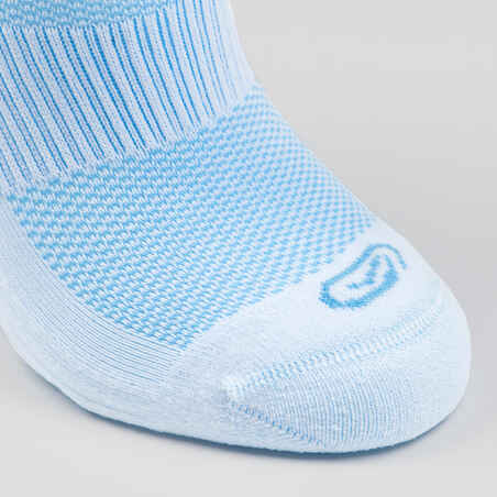 Chaussettes enfant d'athlétisme lot de 2 AT 500 invisible blanches et bleues