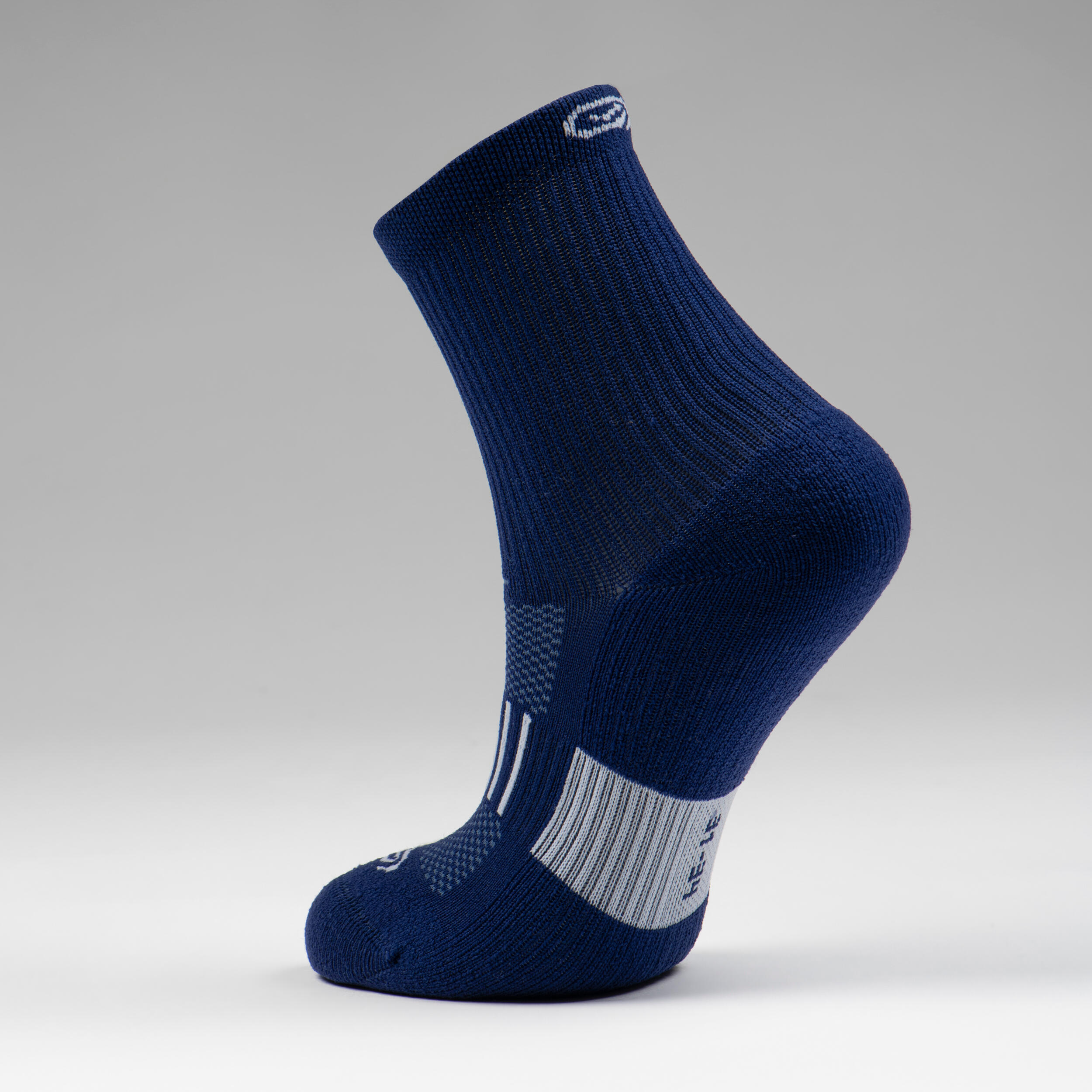 KIPRUN 500 MID kids' running socks 2-pack - navy blue 3/5
