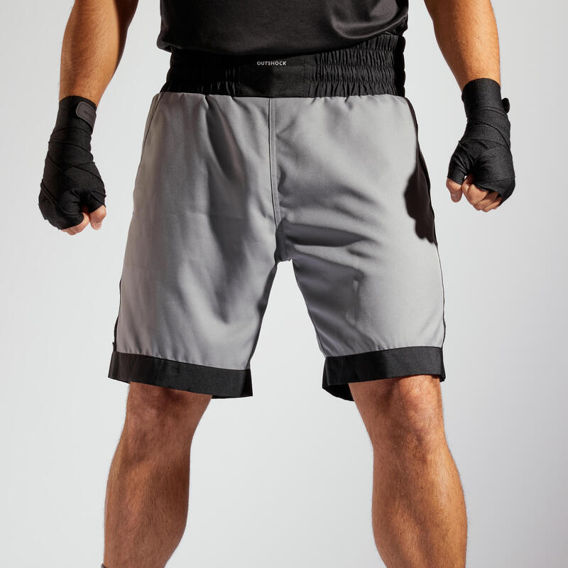 Matar gemelo Pizza Short pantalon corto de boxeo hombre Outshock 500 gris | Decathlon
