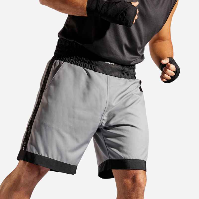 Light And Breathable Boxing Shorts 500 - Grey Light And Breathable Boxing Shorts 500 - Grey