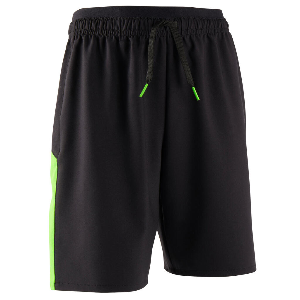 F520 kids' football shorts - black/neon green