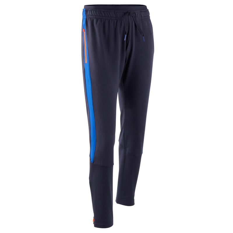Pantalon d'entraînement de football enfant TP 500 Bleu marine et bleu