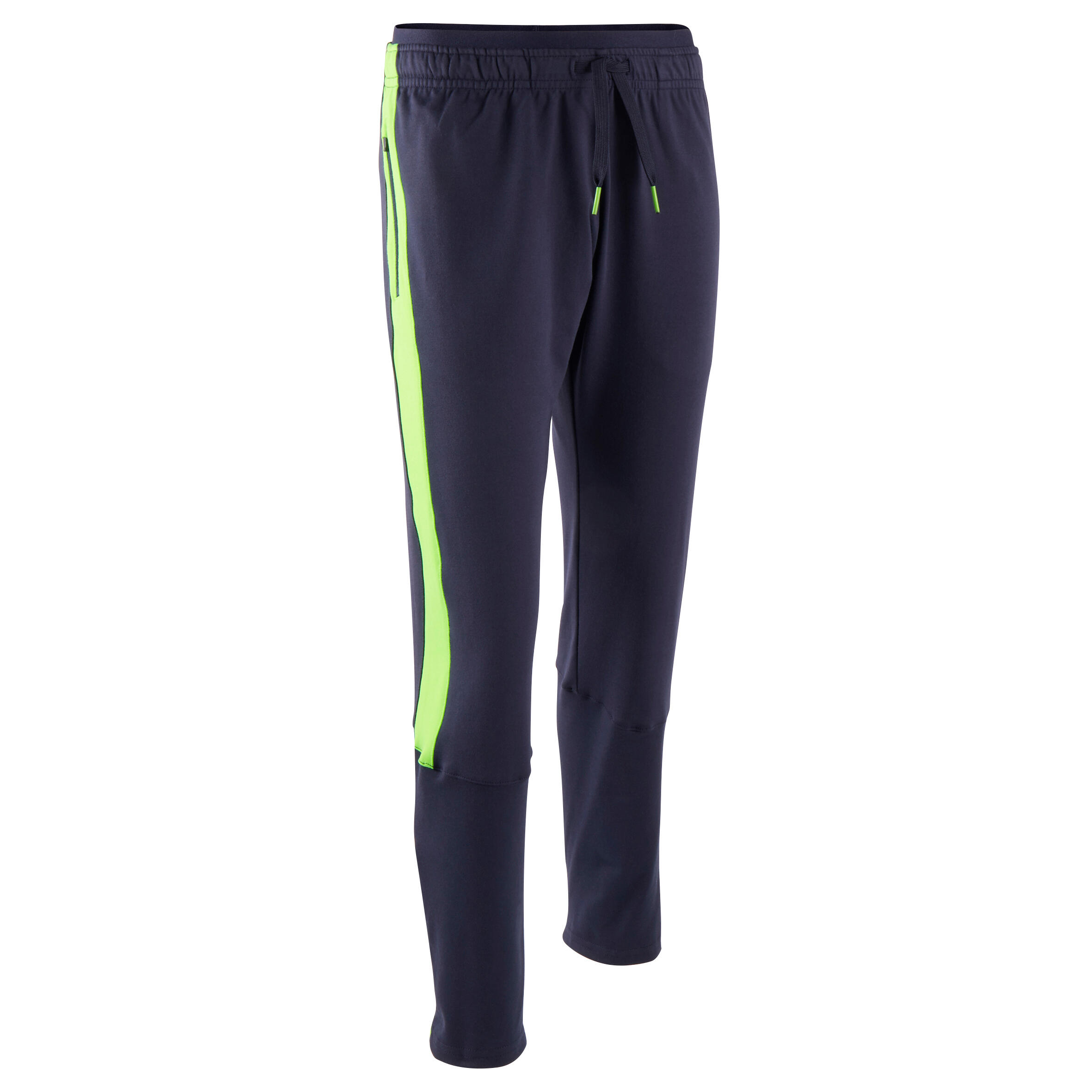 Pantalon de Trening Fotbal TP500 Bleumarin-Verde Copii