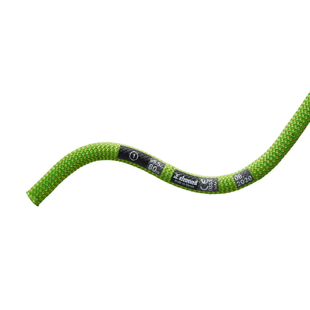 Cuerda de 9,5 mm x 80 metros para escalada Simond Cliff verde