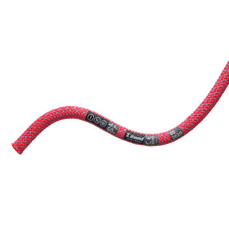 CLIMBING AND MOUNTAINEERING TRIPLE ROPE STANDARD 8.9 mm x 60 m - EDGE DRY  PINK - Decathlon