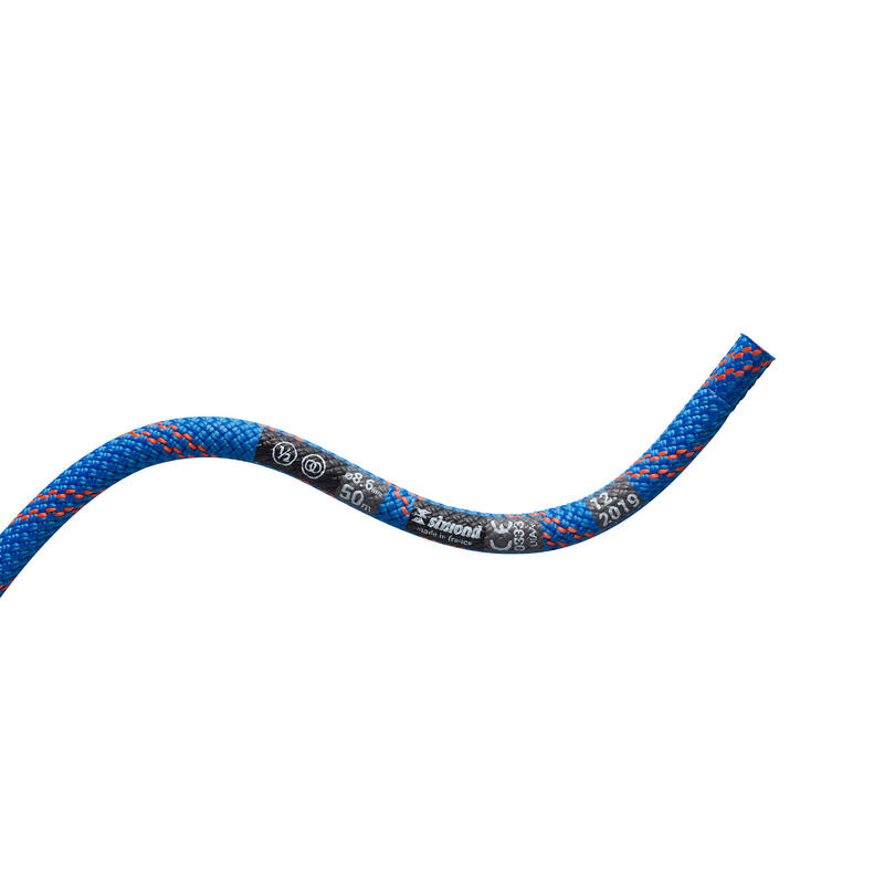 Corde à double d'escalade et d'alpinisme 8.6 mm x 50 m - Rappel 8.6 Bleu