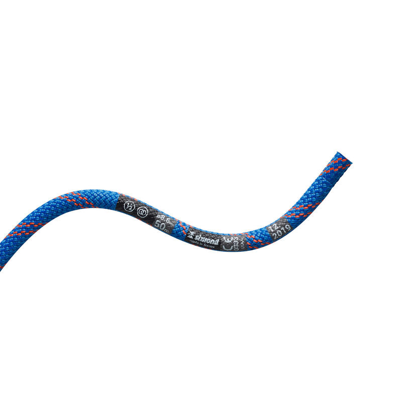 Mezza corda arrampicata e alpinismo RAPPEL 8,6mm x 50m azzurra