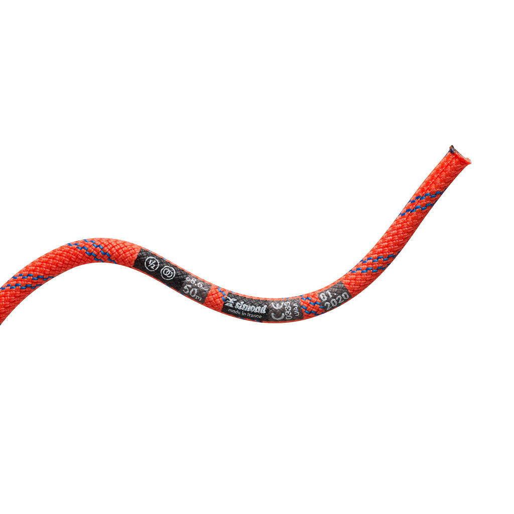 Climbing and mountaineering half rope 8.6 mm x 50 m - RAPPEL 8.6 orange