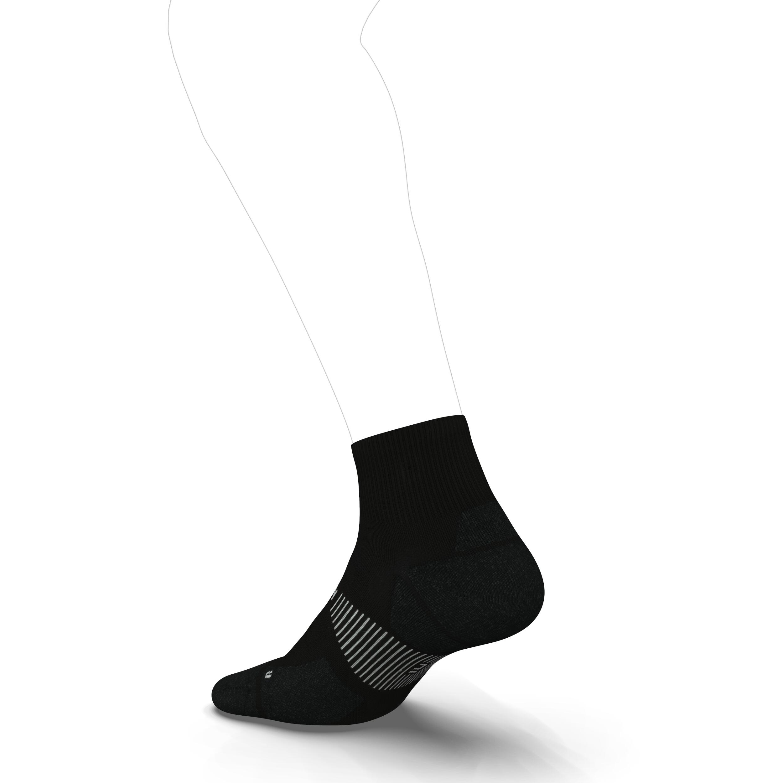 Mid Thick Running Socks - Run 900 - Black, Black, Black - Kiprun - Decathlon