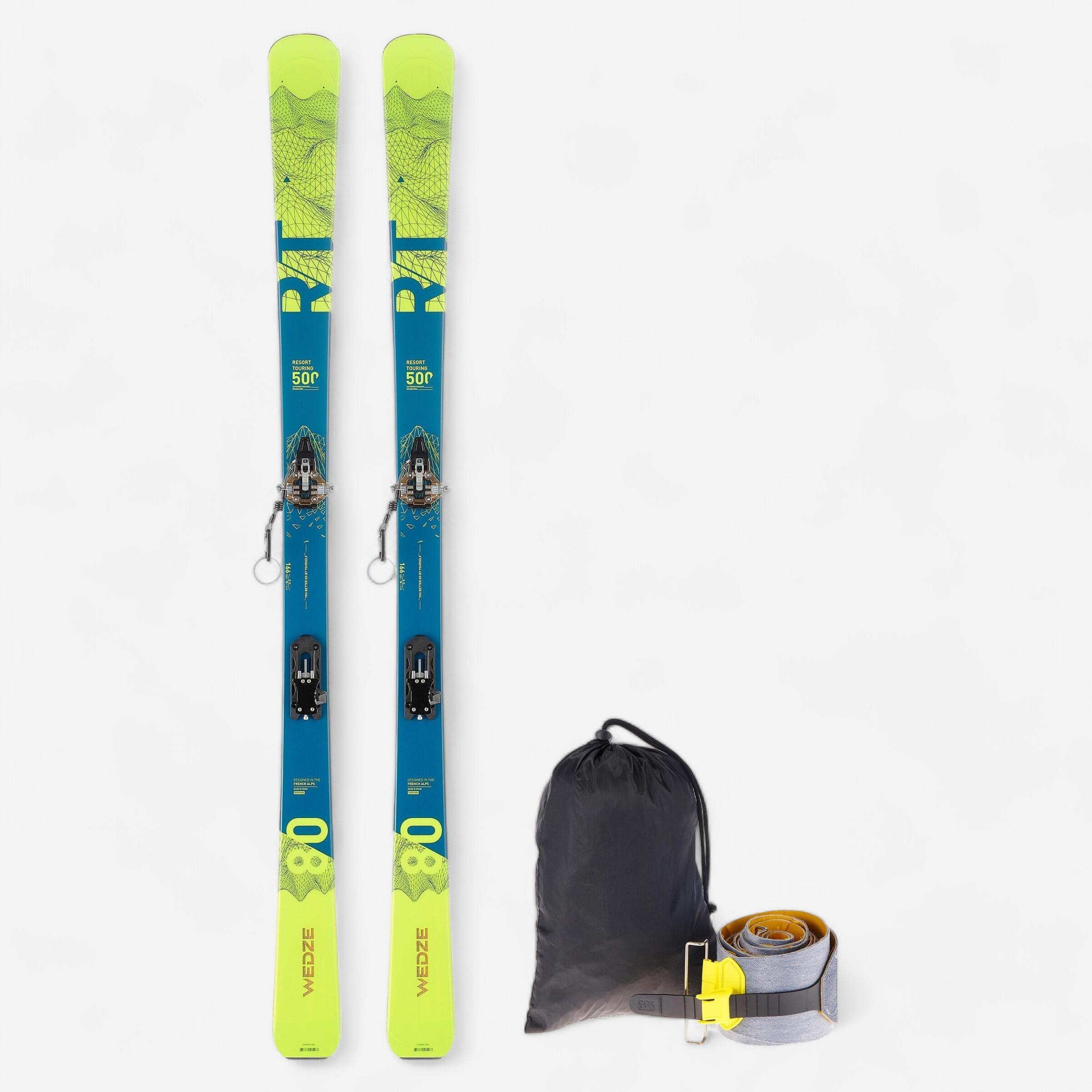WEDZE Skialpinistické lyže RT 500 s viazaním Tour Light a pásmi 150 cm