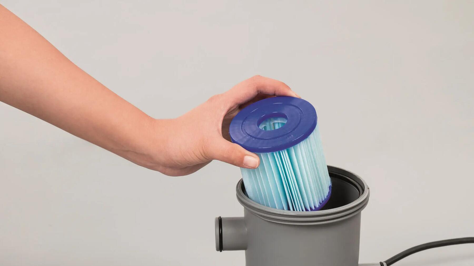 trocar filtro cartucho bomba agua piscina