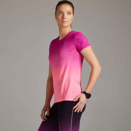 Camiseta Running Kiprun Care Mujer Rojo Transpirable