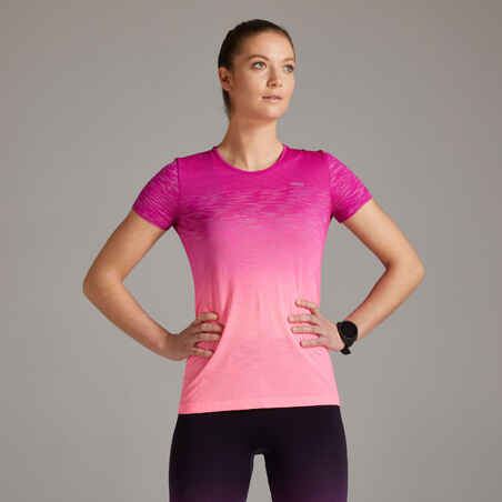 Camiseta Running Kiprun Care Mujer Rojo Transpirable