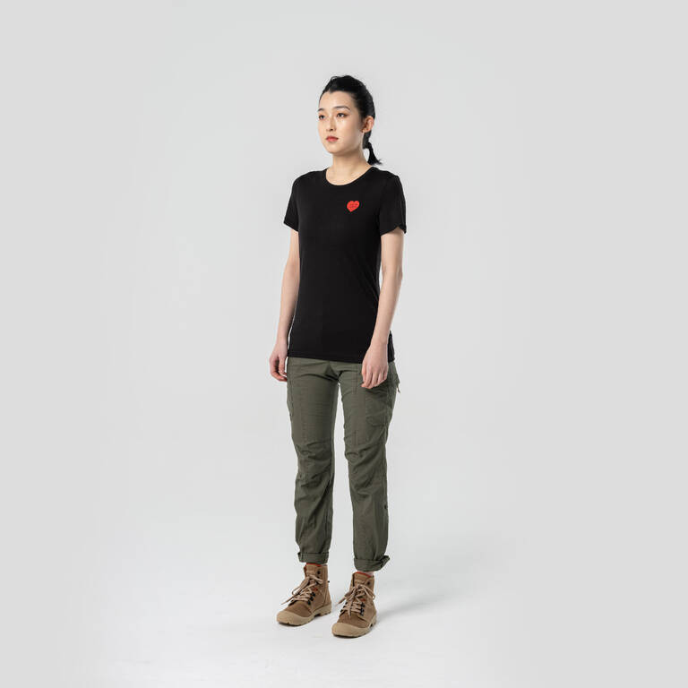 Women’s Hiking Wool short sleeves Tee-shirt - TRAVEL 500