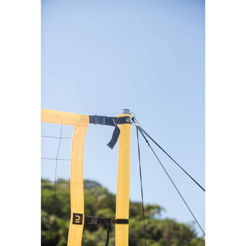 Red vóley playa dimensiones oficiales con postes y delimitadores BV900 amarillo