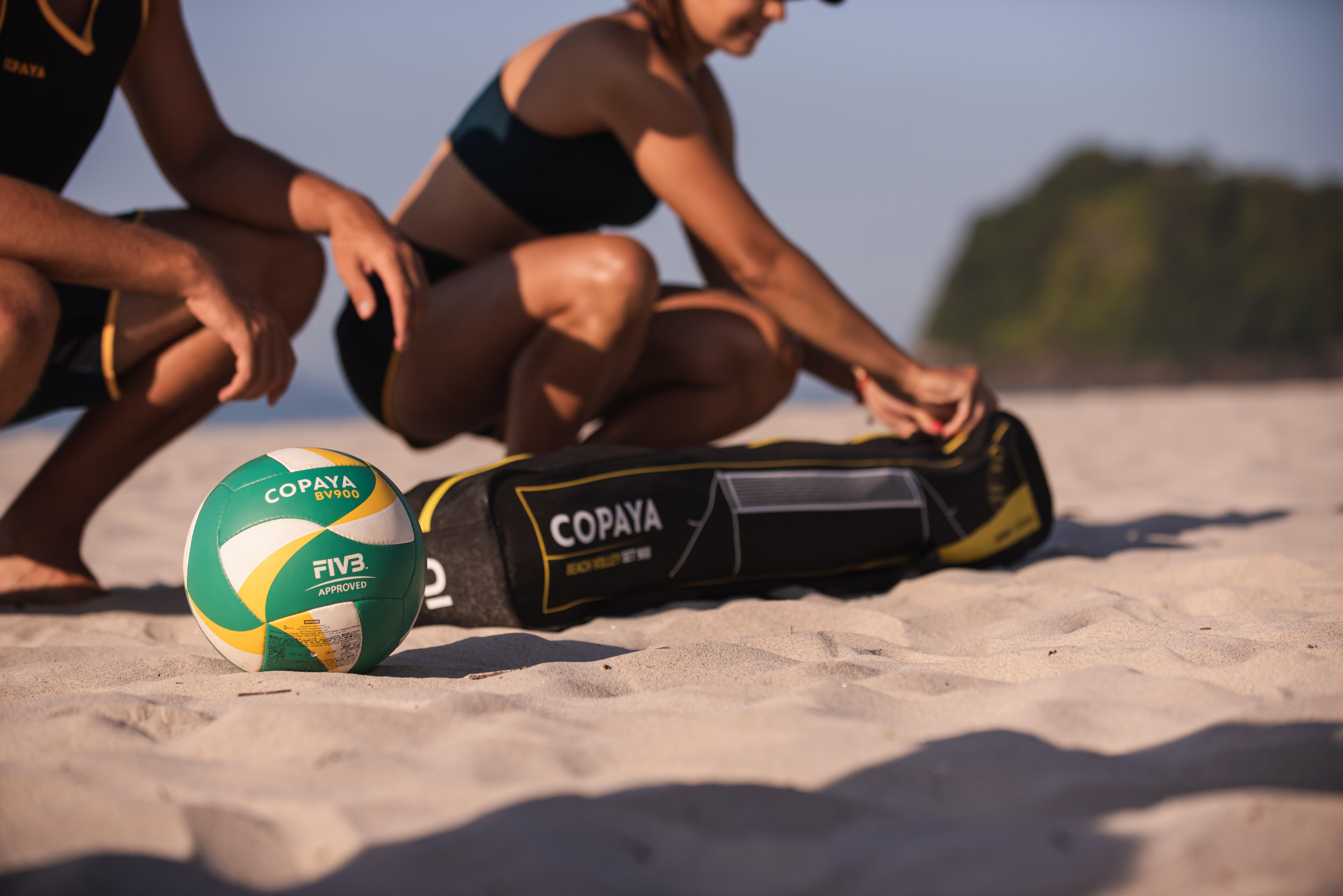 Official Dimensions Beach Volleyball Set - BV 900 Yellow - COPAYA