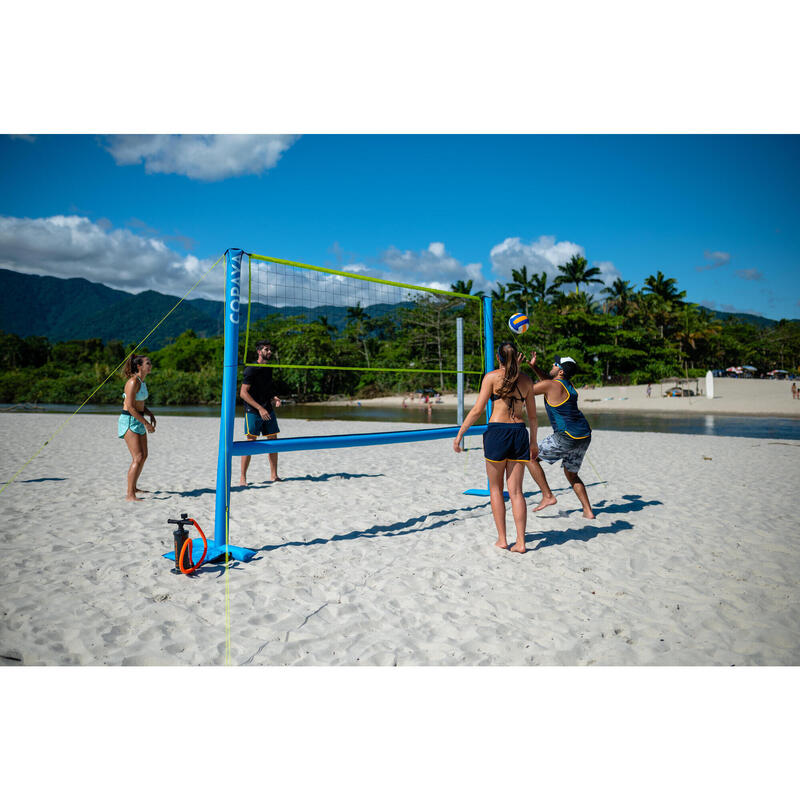 Set (Filet et structure) de Beach volley 500 gonflable bleu