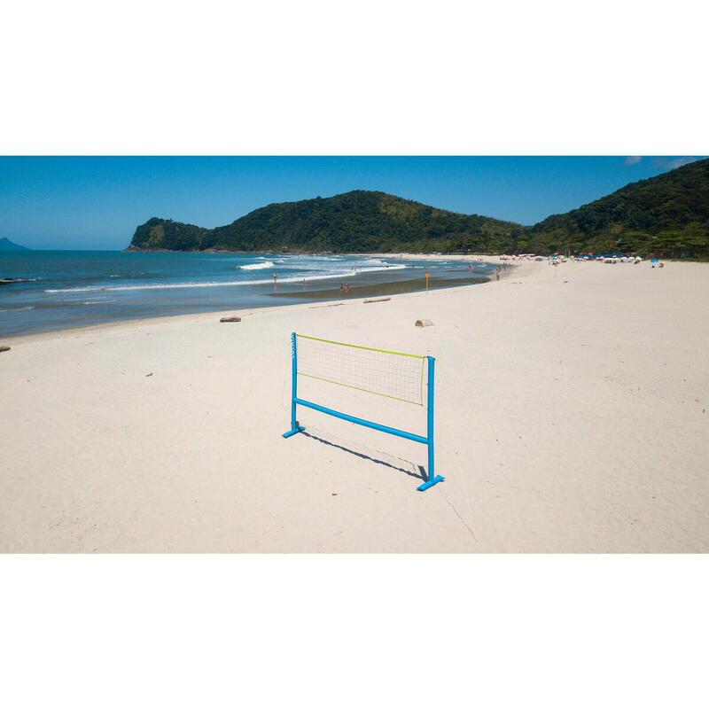 Set voor beachvolleybal (palen en net) 500 opblaasbaar blauw