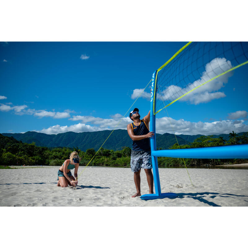 Set voor beachvolleybal (palen en net) 500 opblaasbaar blauw