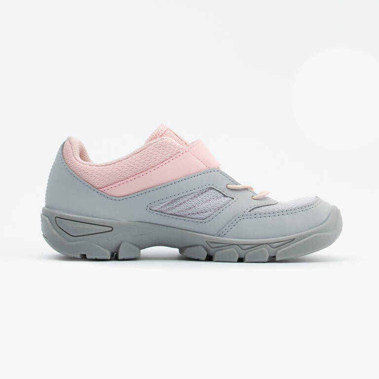 Kids’ Hiking Shoes with Rip-tab MH100 from 24 TO 34 Grey and Pink