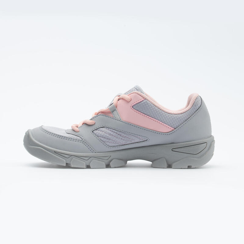 索帶登山遠足鞋 - MH100 - 灰色/粉紅色 - 童裝 - 35-38碼