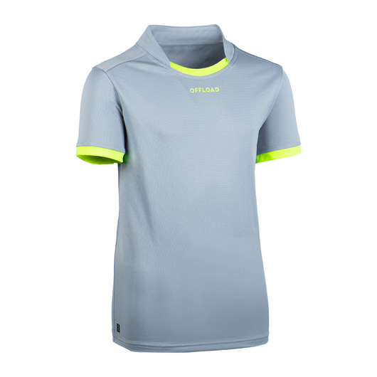 Maillot manches courtes de rugby Enfant - R100 gris