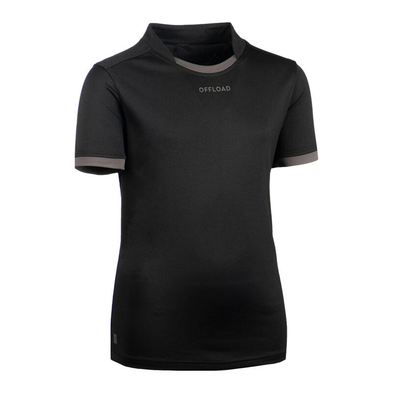 MAILLOT DE RUGBY R100 JUNIOR NOIR
