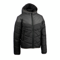 Parka de rugby chaude Enfant - 500 noir gris