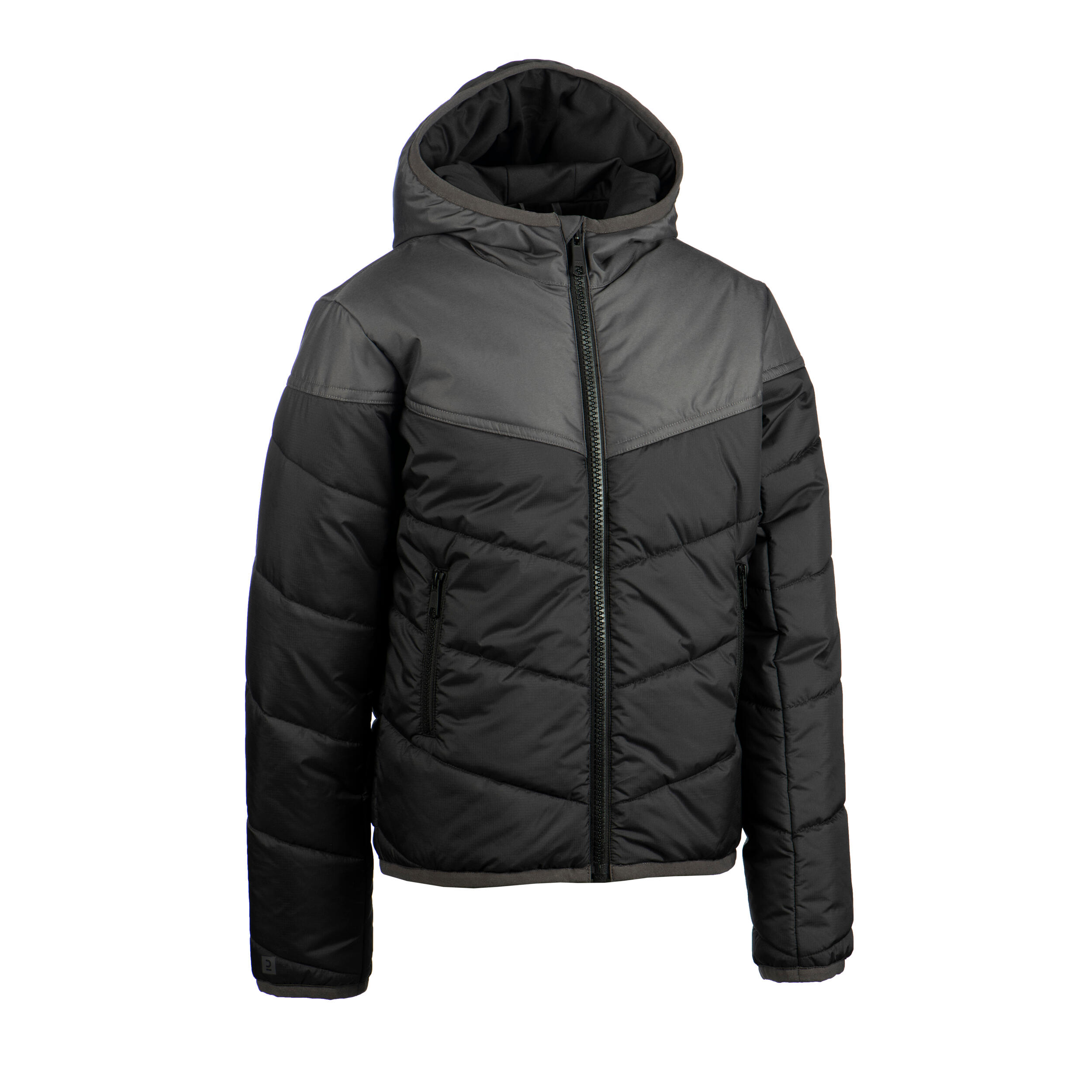 Kids' Warm Rugby Parka 500 - Black/Grey 1/8