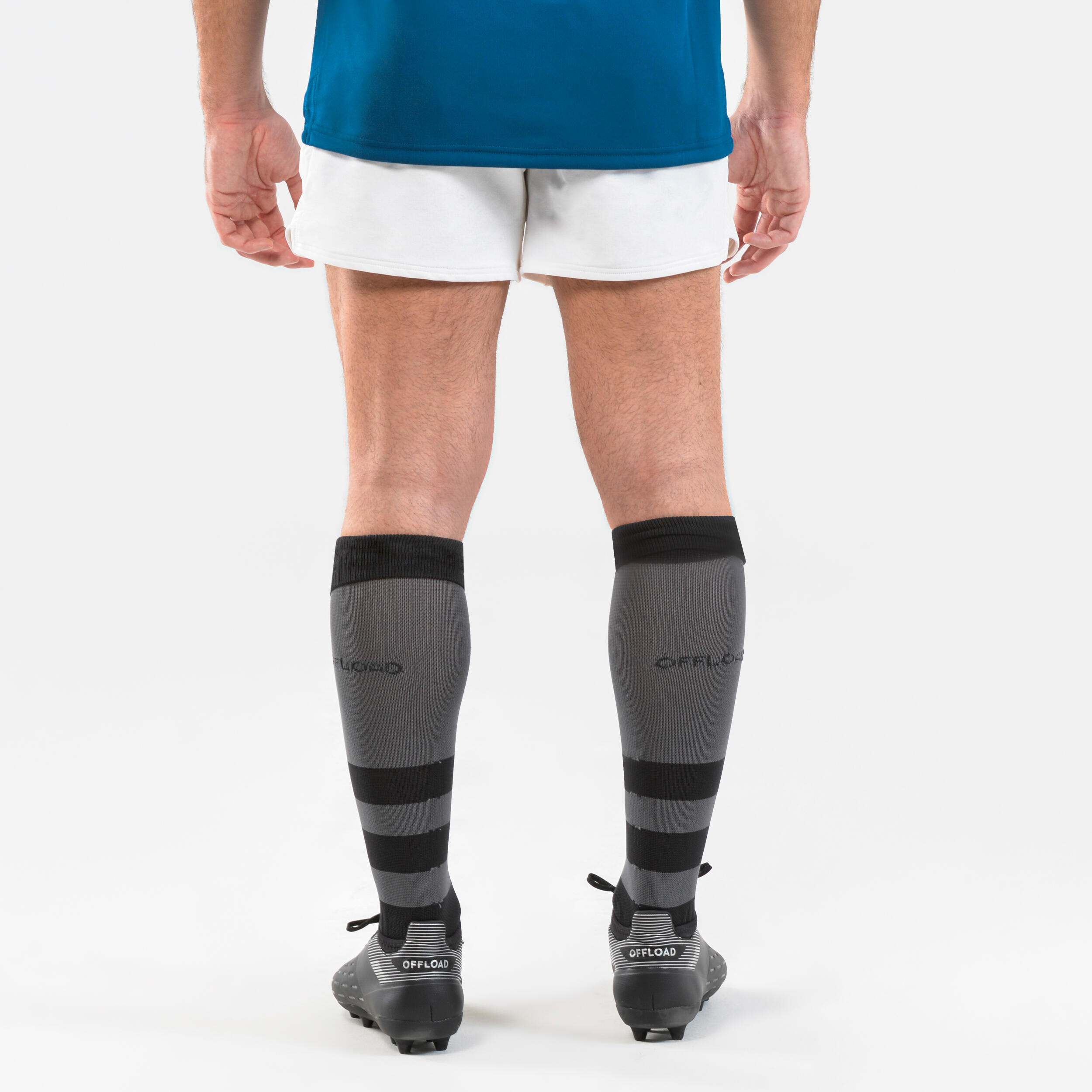 Men's Rugby Shorts R500 - White 4/9