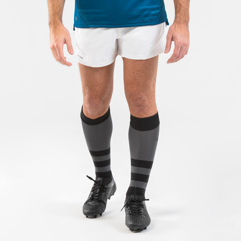 Pantalón corto de Rugby Hombre Offload R500 blanco