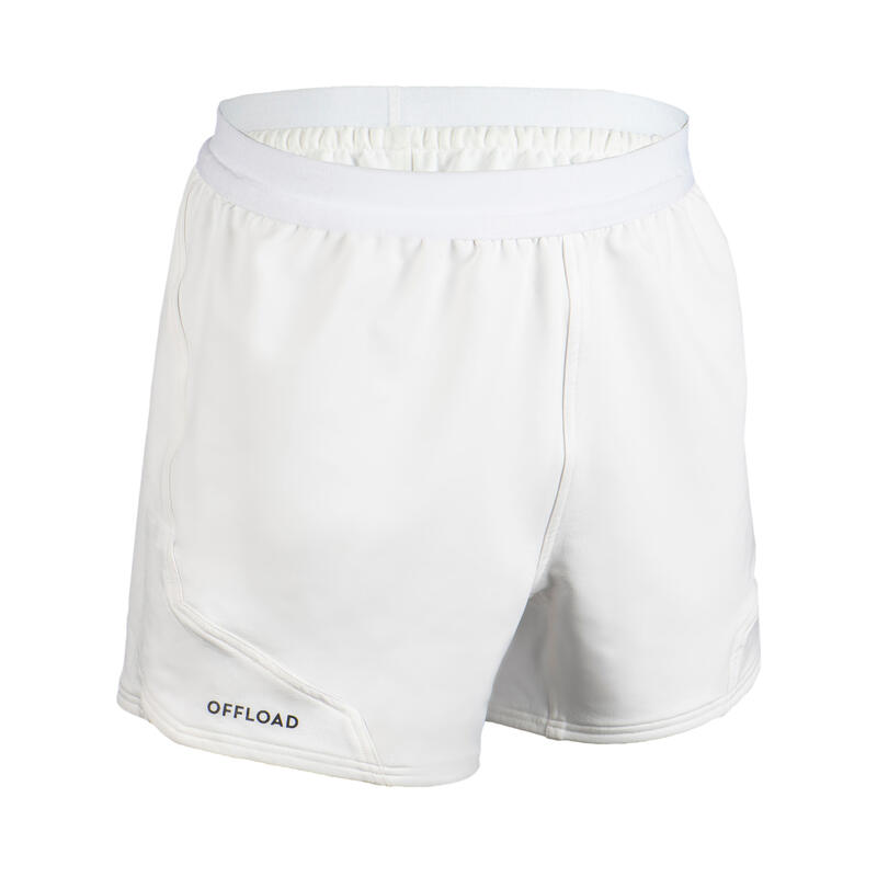 Pantalón corto de Rugby Hombre Offload R500 blanco