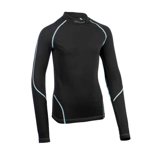 
      Kids' Long-Sleeved Rugby Base Layer Top R500 - Black/Grey
  