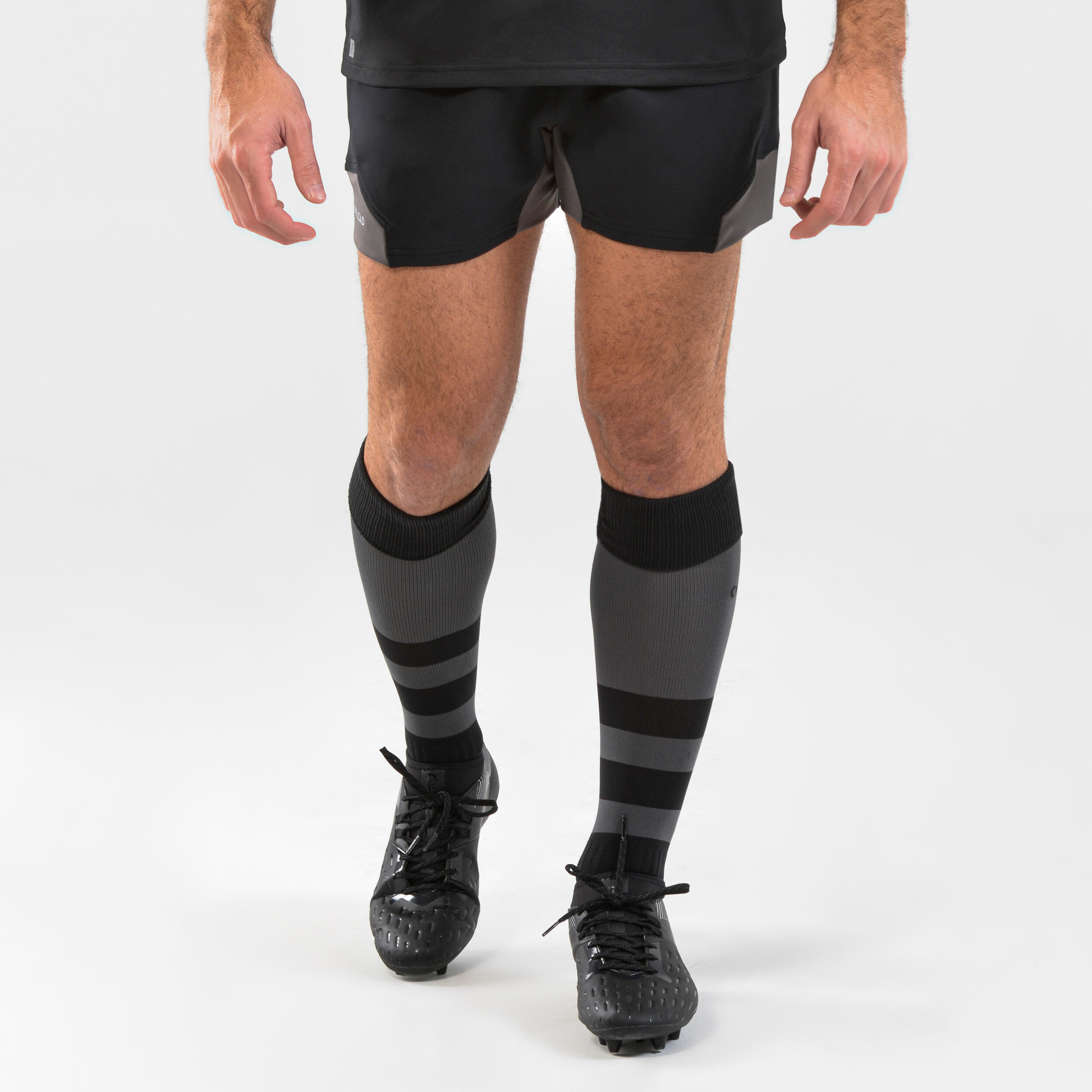 OFFLOAD Pantalón corto Rugby Adulto R900 negro gris