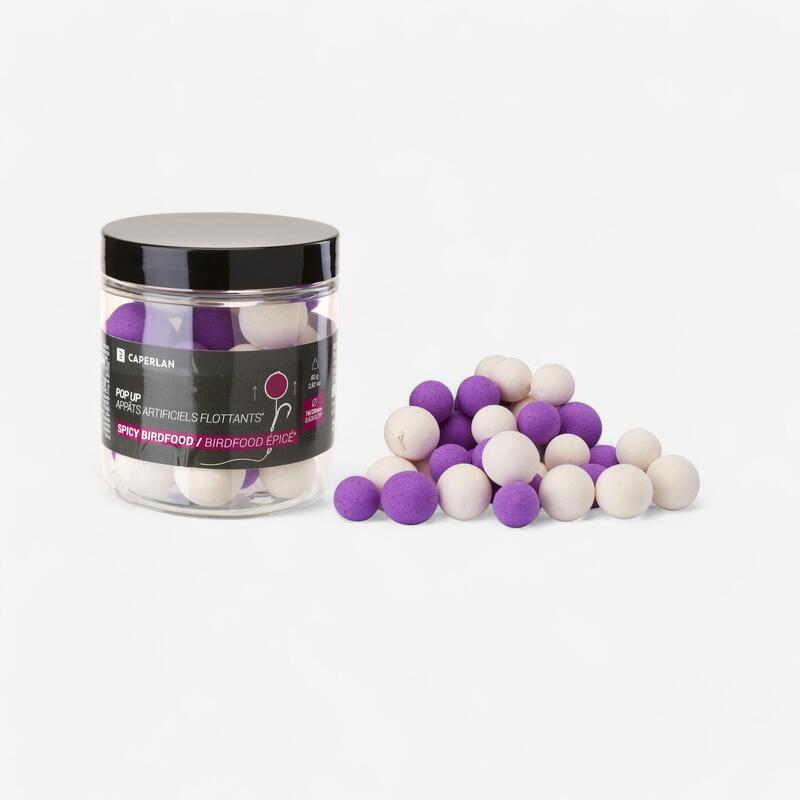 Bouillettes Flottantes pêche de la carpe POP-UPS 16-20mm Spicy Birdfood